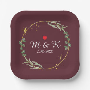 Waterverf Greenery Wedding Papieren Bordje