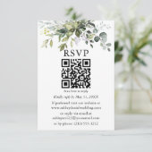 Waterverf Greenery Wedding QR RSVP Kaart (Staand voorkant)