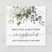 Waterverf Greenery Wedding Registry Green Informatiekaartje (Voorkant)