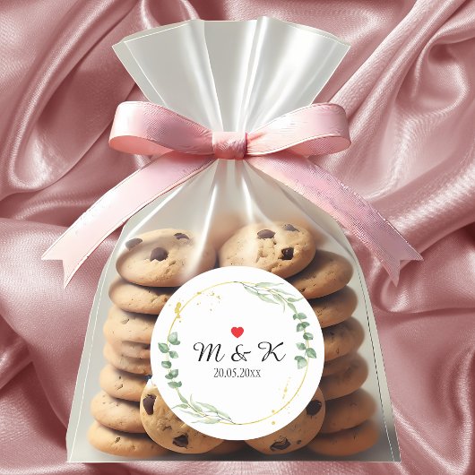 Waterverf Greenery Wedding Ronde Sticker