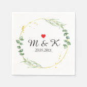 Waterverf Greenery Wedding Servet (Voorkant)