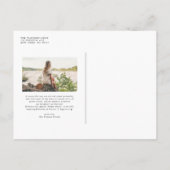 Waterverf Greenery White Flowers Afstuderen Aankondigingskaart (Achterkant)