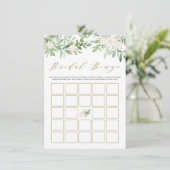 Waterverf Greenery White Flowers Bridal Bingo Informatiekaartje (Staand voorkant)