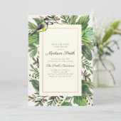 Waterverf Greenery Woodsy Bird Baby shower Kaart (Staand voorkant)