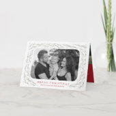 Waterverf grenen grens Kerstnieuwsbrief foto Feestdagen Kaart (Voorkant)