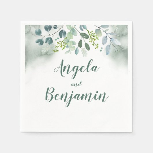 Waterverf Griekenland Servetten (Voorkant)