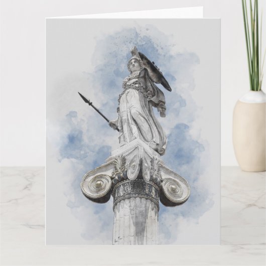 Waterverf Grieks beeld Athena Kaart (Voorkant)