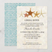 Waterverf Grieks SleutelpatroonStarfish Beach Wedd Kaart (Voorkant / Achterkant)