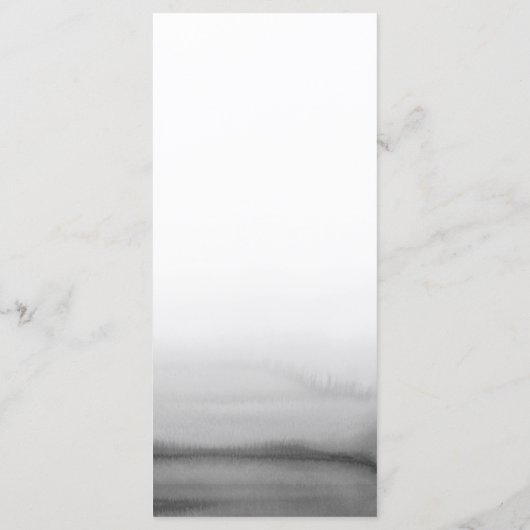 Waterverf grijs ombre moderne bruiloft menu (Achterkant)