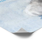 Waterverf grijze witte kat poster (Hoek)