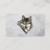 Waterverf Grijze Wolf Animal Visitekaartje (Achterkant)