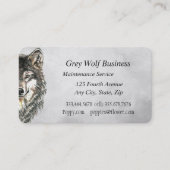 Waterverf Grijze Wolf Animal Visitekaartje (Voorkant)
