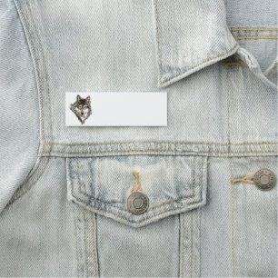 Waterverf Grijze Wolf Dier Natuur Kunst Naamplaatje