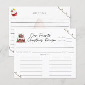 Waterverf grillige kerstrecept Kaart (Voorkant / Achterkant)