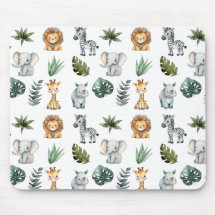 Waterverf grillige Schattige Baby Safari Dieren