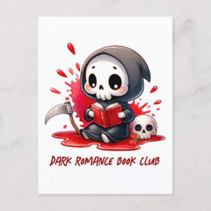 Waterverf Grim Reaper boek liefhebber Briefkaart