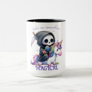 Waterverf Grim Reaper boek liefhebber Mok