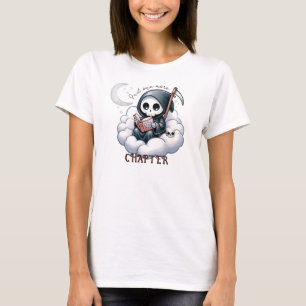 Waterverf Grim Reaper boek liefhebber T-shirt