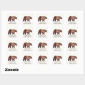 Waterverf Grizzly Beer Gepersonaliseerd Vierkante Sticker (Vel)