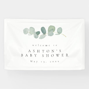 Waterverf groen Baby shower banner