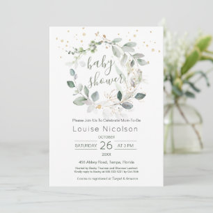 Waterverf groen Baby shower Kaart