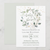 Waterverf groen Baby shower Kaart (Voorkant / Achterkant)
