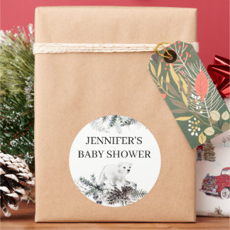 Waterverf groen baby shower ronde sticker