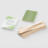 Waterverf groen blad bruiloft programma handwaaier (Niet-gemonteerd)