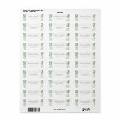 Waterverf groen blad retour adres label (Full Sheet)