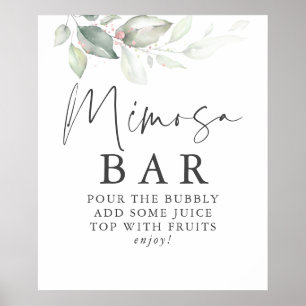 Waterverf groen bladgoud Mimosa bar bord Poster