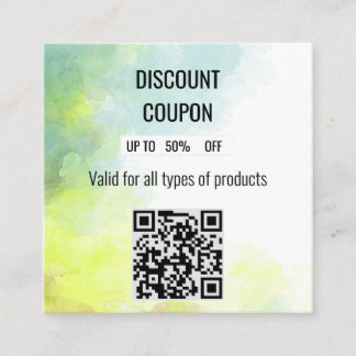 Waterverf Groen & Blauw Korting Coupon Kaart