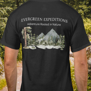 Waterverf Groen Bos Gepersonaliseerd Bedrijf T-shirt