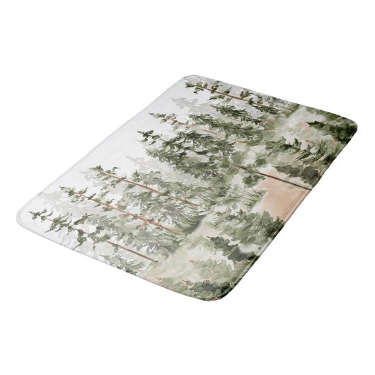 Waterverf groen boslandschap badmat (Gekanteld)