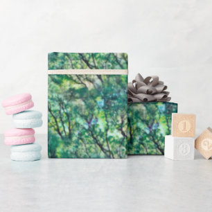 Waterverf groen bospatroon cadeaupapier