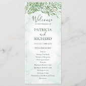 Waterverf groen bruiloft ceremonie programma (Voorkant)