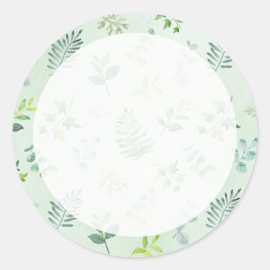 Waterverf groen bruiloft gunst Stickers (Voorkant)