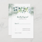 Waterverf groen bruiloft RSVP (Voorkant / Achterkant)