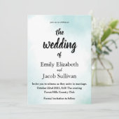 Waterverf Groen de uitnodiging (Staand voorkant)