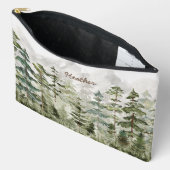 Waterverf groen dennenbos op berg etui (Open)