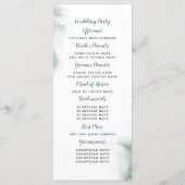 Waterverf Groen Elegante Trouwprogramma's Programma (Achterkant)