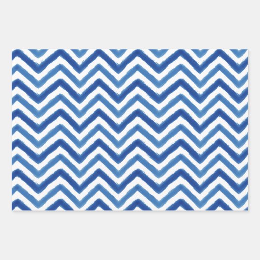 Waterverf Groen en Blauw Popsikel Chevron Inpakpapier Vel (Voorkant 3)