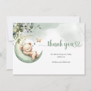 Waterverf groen en goud boven het beer bedankkaart