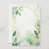 Waterverf groen en gouden blanco bruiloft kaart (Voorkant)