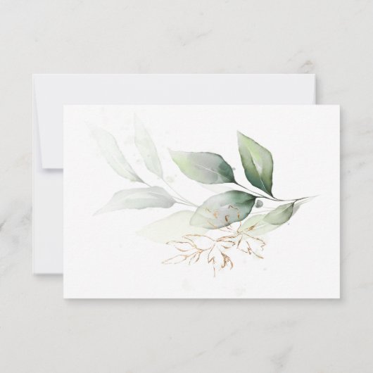 Waterverf groen en goudfoliën Plaats kaart (Achterkant)