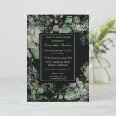 Waterverf Groen en Roze Botanisch Vrijgezellenfees Kaart (Staand voorkant)