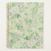 Waterverf groen en wit Hydrangea Crest bruiloft Planner (Voorkant)