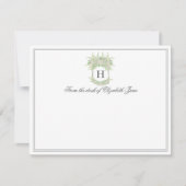 Waterverf groen en wit Hydrangea Crest Foto Bedankkaart (Voorkant)