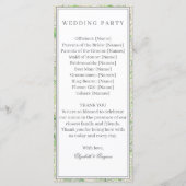 Waterverf groen en wit Hydrangea Crest-programma Menu (Achterkant)