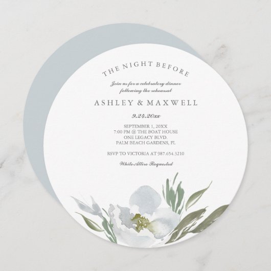 Waterverf groen en wit kaart (Voorkant / Achterkant)