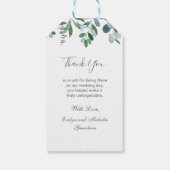 Waterverf groen, eucalyptus Dank u Cadeaulabel (Achterkant)